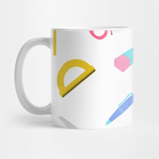 Scissors Ruler Pen Back To School Pattern Mug